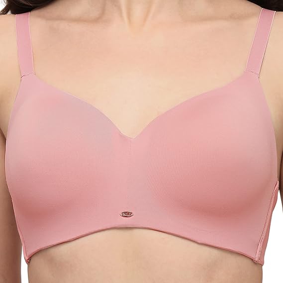 SOIE Women’s Full Coverage Seamless Bra – Padded, Non-Wired, Ultra Soft